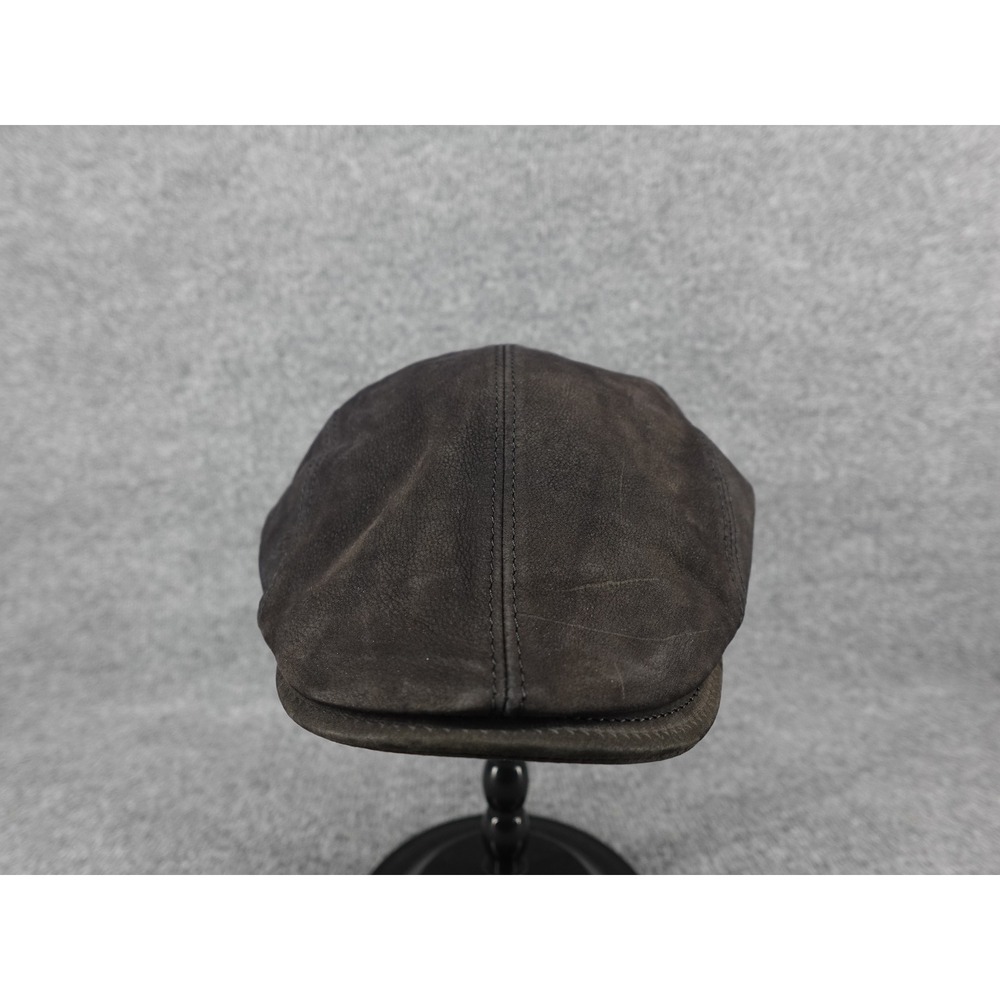 Belfry Italia Flat Cap Mens XL‎ Brown Leather Newsboy Ivy Hat Made in Italy